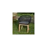 Fauteuil rsine tresse noire lounge