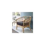 Fauteuil en rotin, coussin inclus