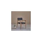 Fauteuil en teck massif et cordage noir