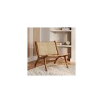 Fauteuil en teck et tressage cannage en rotin - kilka