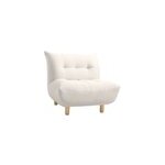 Fauteuil en tissu beige et bois clair yumi