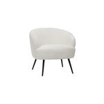 Fauteuil en tissu effet laine boucle blanc cass et mtal noir maggie