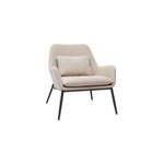 Fauteuil en tissu effet velours beige et m�tal noir maxine