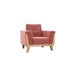 Fauteuil en tissu terracotta et bois clair fjord