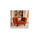 Fauteuil en velours orange curcuma - mona