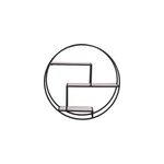 Feel - �tag�re murale ronde en acier et bois naturel �62 cm