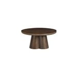Figari - table basse ronde 80 cm en bois massif teint� brun
