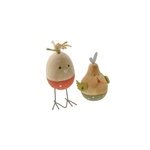 Figurines en bois la poule et son oeuf