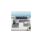 Fira salon de jardin bas 5 places en aluminium gris fonc�