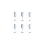 Fltes  champagne blanches en acrylique 210ml - lot de 6