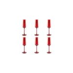 Fltes  champagne rouge - lot de 6