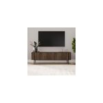 Freno meuble tv avec placards aspect noyer 160cm