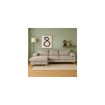 Galway canap d'angle 4 - 5 places mridienne gauche velours ctel beige