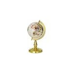 Globe terrestre 15cm blanc 1 pied
