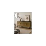 Glory - grand buffet finition laiton vieilli avec plateau en marbre noir 160 cm