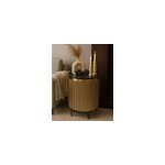 Glory - table d'appoint finition laiton vieilli avec plateau en marbre noir