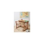 Grand bureau d'�colier en bois clair n�540