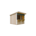 Grand stand march� avec comptoir 240x248x305cm 5, 9m2 bar jardin kiosque marron
