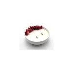Grande bougie fleurs s�ch�es cerise