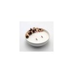 Grande bougie fleurs s�ch�es marron glac�