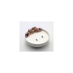 Grande bougie fleurs s�ch�es violette