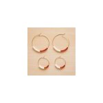 Grandes créoles quartz rose & cornaline Grandes créoles quartz rose & cornaline