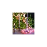 Guirlande led rouge 5 m avec boules de coton, lumi�re fixe et timer