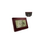Horloge r�veil murale - �cran lcd large - design effet bois �l�gant