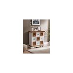 Inda - petit buffet en mindy massif blanc et naturel 80 cm