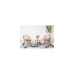 Ipanema salon de balcon 2 fauteuils et 1 table coussins gris