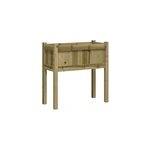 Jardinire bac lit surlev plantes fleurs terrasse 70 x 31 x 70 cm bois marron