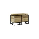 Jardinire bac lit surlev plantes fleurs terrasse 80 x 40 x 50 cm bois marron