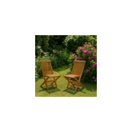 Kajang - lot de 2 chaises de jardin pliantes en teck massif brut Kajang - lot de 2 chaises de jardin pliantes en teck massif brut