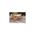 Kajang salon de jardin en teck massif 8 - 10 personnes rectangulaire 8 chaises