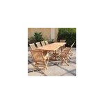 Kajang salon de jardin teck 12 places table rectangulaire 8 chaises 2 fauteuils