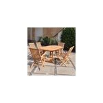 Kajang table de jardin ovale et 4 chaises et 2 fauteuils en teck