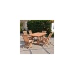 Kajang table de jardin rectangulaire et 6 chaises en teck