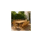 Kajang table rectangulaire + 10 chaises