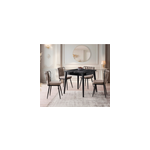 Kavala table à manger extensible 4 personnes marbre noir 80 cm Kavala table à manger extensible 4 personnes marbre noir 80 cm