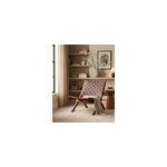 Kenza - fauteuil pliant en teck et en cuir tress�