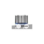Kit trampoline jardideco atlas � 2, 44 m bleu + echelle + kit d'ancrage