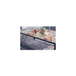 Lagos - table aluminium et plateau effet bois 10 personnes