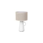 Lampe amphore m�tal abisko blanche beige