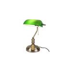 Lampe banquier verte vintage opaline 38x26, 5 cm