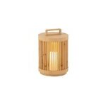 Lampe bois beige h. 36cm
