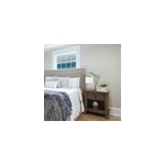 Lampe de chevet bois et abj blanc 29cm
