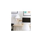 Lampe de chevet bois et abj blanc 30cm