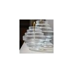 Lampe � huile twin en verre stri�