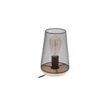 Lampe en mtal et bois noir