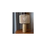 Lampe en papier de corde et socle en rondin de bois - mira